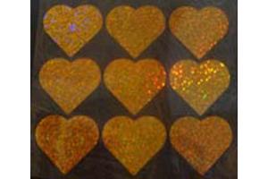 36  Buegelpailletten Herz in Herz Hologramm gold